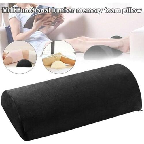 Outdoor Travel Protable Half Moon Bolster Semi-Roll Pillow Ankle Support Lumbar Neck Pain Relief Memory Foam Pad