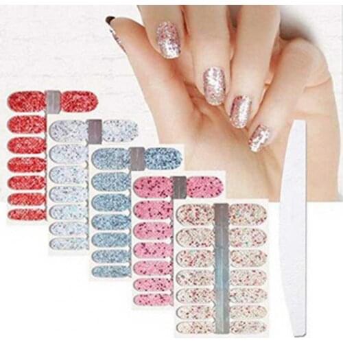 Nail Sticker Breathable Self-Adhesive Paper Nail Art Stickers with Nail File for Beauty