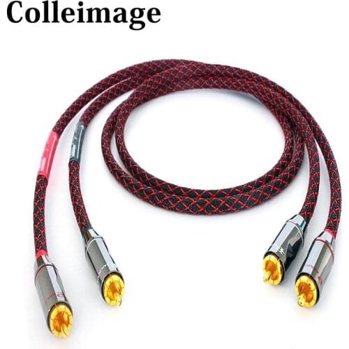 HI-end HiFi High Quality Audio Video DIY 6N OFC Copper 2 core Silver Plated Audio RCA to RCA Audio shield cable