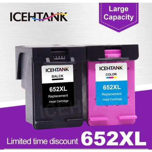 ICEHTANK 652XL 652 Ink Cartridge Replacement for HP 652 XL for HP Deskjet 1115 1118 2135 2136 2138 3635 3636 3835 4535 Printer