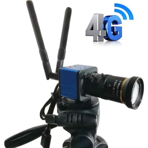 HQCAM 3G 4G box camera live streaming SIM IP Camera SD Card 4G SIM audio CCTV security Move tripod to secure With C-CS Lens