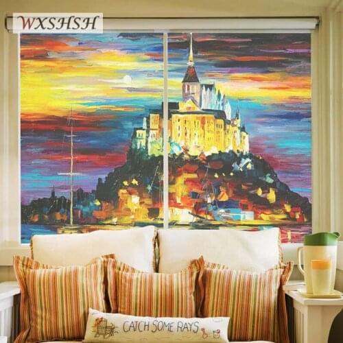 Oil Painting Style Glass Foil Custom Size Static Cling Sun-Block Home Decals For Kitchen Bathroom Balcony Living Room 40cmx100cm