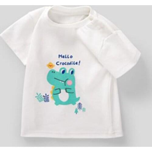Short Cartoon Crocodile Half Sleeve Baby Cotton T-Shirt Clothes