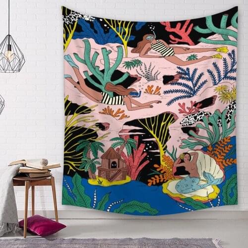 Beauty Wall Hanging Bohemian Printed Microfiber Fabric Home Decoration Bedspread Wall Tapestry Home Decoration Wall