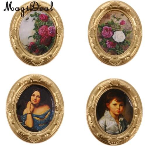 1:12 Scale Dollhouse Miniature Mini Toy Flower Picture Frame Doll Home Bedroom Decor Furniture Accessories Collection Toys