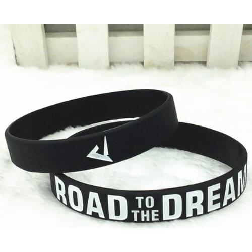 "Road To The Dream""never Give Up"Motivational Bracelets Silicone Rubber Band Elastic Inspirational Bracelets Gifts