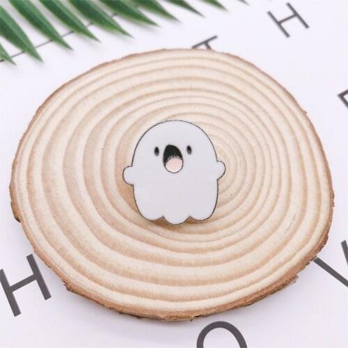Cartoon White Ghost Enamel Pins cute Cloud Monster Brooches Backpack Button Badges Fashion Jewelry Gifts For kids Friends
