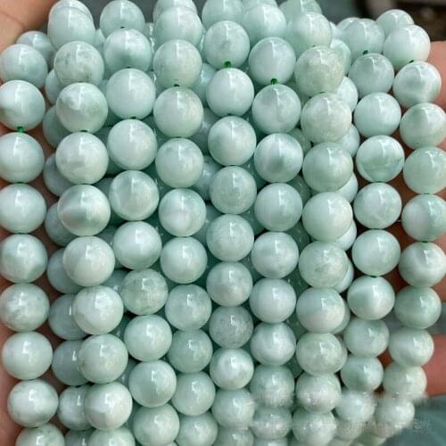 Natural Angelite Beads Round Green Larimar DIY Loose Stone Beads For Jewelry Making DIY Jewelry Accessorries Beads For Bracelet