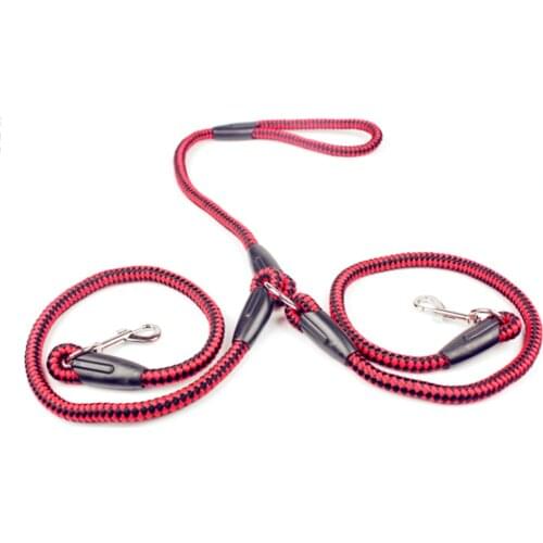 OUTAD Nylon Ribbon Double Dog harness Leash Adjustable Training Leash Cats Dogs Harness Collar Leash Strap Belt Drop Shipping