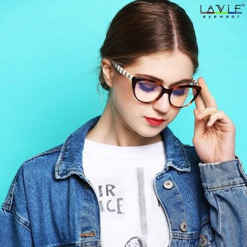 LA VIE 2018 New Design Handmade Acetate Glasses Eyewear Frames for Young Girls Anti Blue Rays Lenses Spectacle Computer Glasses