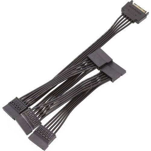 4pin IDE 1 To 5 SATA 15Pin Hard Drive Power Supply Splitter Cable Cord For DIY PC Sever 4-pin To 15-pin Power