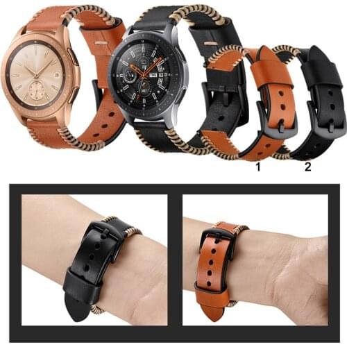 20mm 22mm Luxury Durable Leather Band Strap For Samsung Galaxy Watch 42mm 46mm for Watch3 41mm 45mm Strap Watch Accessories