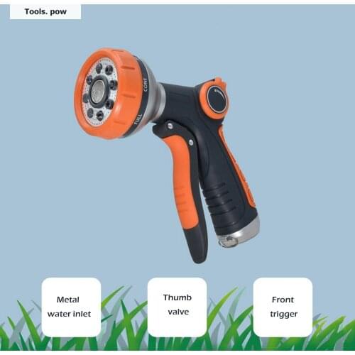 8 Patterns Water Gun Hose Nozzle Car Washing Gun Garden Watering Spray High Pressure Plant Water Sprinkler Irrigation Tools New