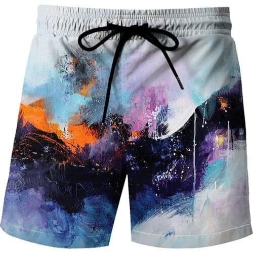 Fashion graffiti mens printed shorts Street hip hop Harajuku shorts 3D printed Street hip hop casual shorts