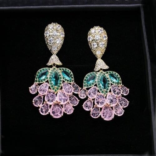 SINZRY hot gorgeous bridal jewelry accessory AAAA cubic zircon flower womens dangle earrings for wedding