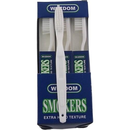 12PCS/lot Super Hard Toothbrush Oral Care Extra Hard Bristles Designed For Smokers Adult Toothbrush