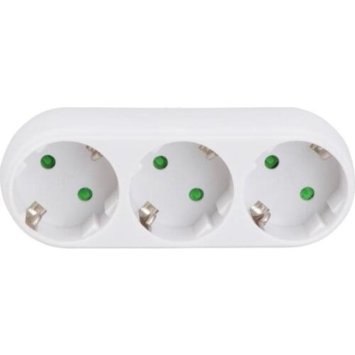 Triple Socket Power Socket Adapter Anti-Flame Heat-Resistant Socket Panel With EU Plug White Adapter Plug