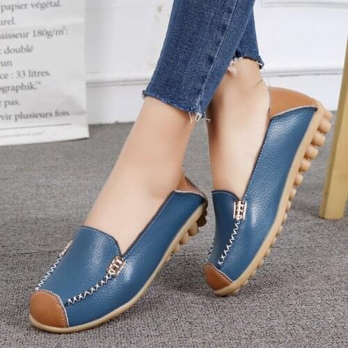 LTARTA Large Size Single Shoes Leather Mom Shoes Shoes Flat Bottom Leisure Comfortable Womens Shoes, 35-44 Sizes CQY-B3592
