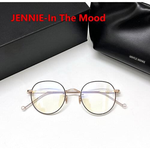 2020 korea Brand JENNIE IN THE MOOD Glasses Frames Women Retro Optical Eyeglasses Female Fashion Irregular Metal Myopia Frame