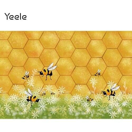 Yeele Customized Vinyl Diligent Bees Flowers Background Newborn Baby Birthday Photography Backgrounds Props For Photo Studio
