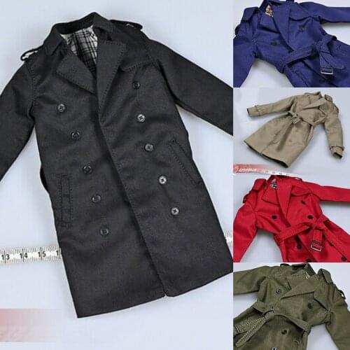 1/6 Female British Trend Classic Detective Trench Coat Agent Long Windbreaker Clothes Accessories fit For Woman Action Body