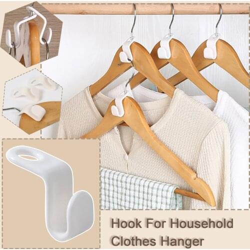 1/10pcs Set Home Hanger Connection Hook Plastic Coat Link Hook Stackable Portable Buckle Hook Storage Clothes