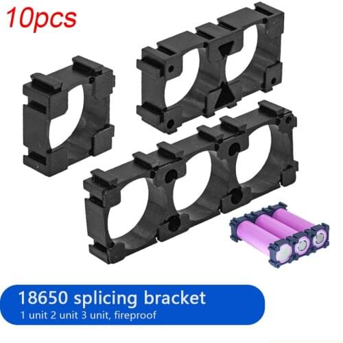 10pcs 18650 Lithium Cell Cylindrical Battery Case Holder Batteries Pack Plastic Holder Bracket For DIY Battery Pack Fireproof