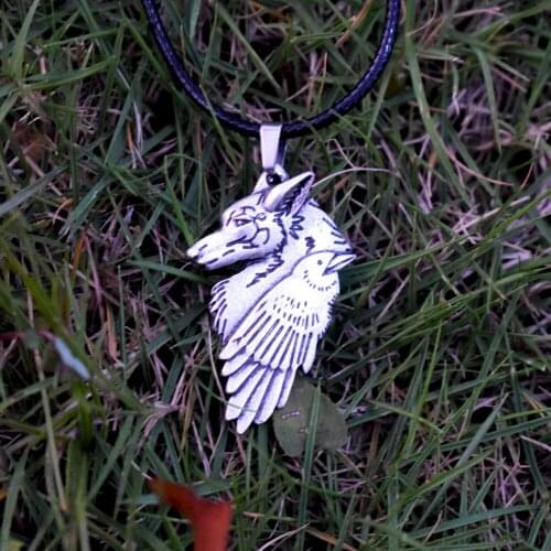 12PCS Odin thor viking norse wolf raven necklace rune protection
