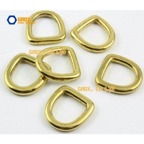 15 Pieces 12mm Solid Brass D Ring For Purse Bag Handbag Strap Dee Ring