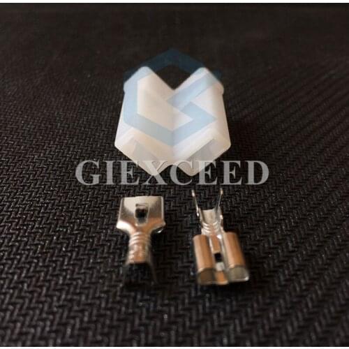 2 Sets 2 Pin PA66 Automotive Connector Fuel Nozzle Plug Housing Connector Electrical Wiring Connector Wire Clip Socket