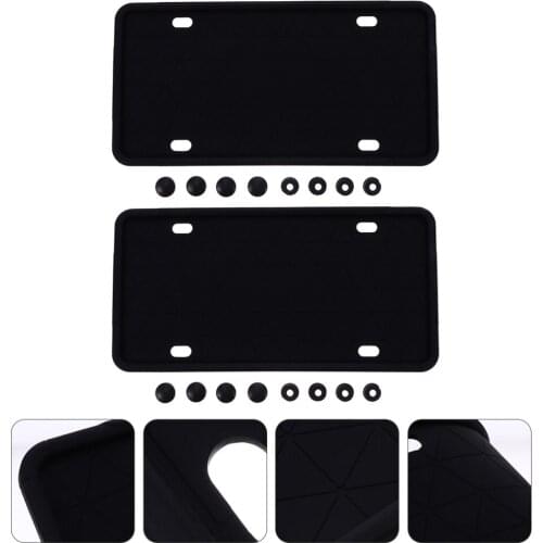 2pcs Silicone Car License Plate Frame Car Rustproof License Plate Bracket Holder