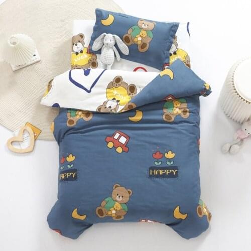 3 Pcs Baby Bedding Sets Duvet Covers+Bed Sheet+pillow Covers Cotton Polyester Material Kindergarten Bedding Set Room Decoration