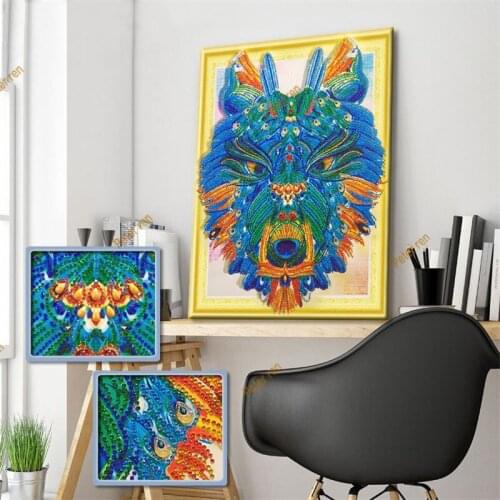 5D Special-shaped DIY Diamond Painting Animal wolf Rhinestone crystal Embroidery handmake Mosaic Accessories Decor Animals Gift