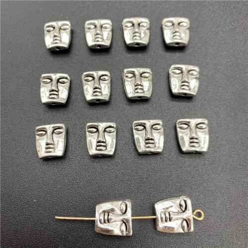 8pcs 12x10mm Alloy Beads Cap Ancient Silver Charms Buddha head Shape Pendant Charms For Jewelry Making DIY Accessories