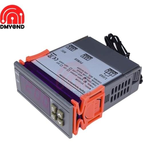 AC 110V 220V 12V 24V Digital Thermostat Temperature Controller Regulator Incubator Heating Cooling Control NTC Sensor Meter