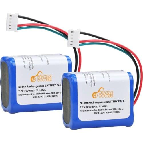 New 7.2V 3000mAh Vacuum Battery for iRobot Roomba Braava 380 380T 390T Mint 5200 5200B 5200C Ni-MH Rechargeable Battery