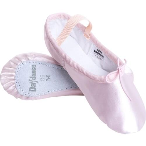 Ballet Shoes For Girls Kids Gymnastics Shoes Ballerina Dance Shoes Sneakers Children Shiny Satin Flat For Dancing