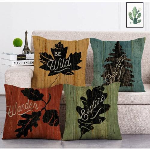Color Leaf Pillow Linen Sofa Pillow New Office Cushion Cover Home Decoration Cushion Bedroom Cushion Cover T349