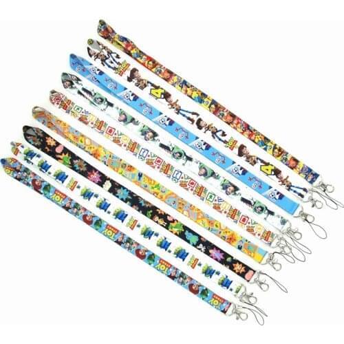Hot Disney Toy Story 4 Buzz Lightyear Forky Lanyard Woody Mobile Phone Lanyard Keychain Key Chains Toys Kids Birthday Gift