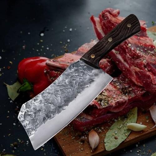 Handmade Forged Kitchen Knife Forged Steel Chinese Knife Meat Cleaver Vegetable Cutter Chopper Knife Kitchen Tool