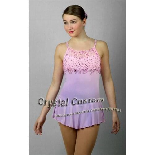 Beautiful Girls Ice Skating Dresses With Spandex Graceful New Brand Figure Skating Competition Dress Custom DR2693