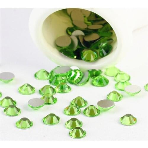 Ss3 -ss30 Flat Back AAAAA Crystal Peridot ( 3d Nail Art decorations ) Non Hot Fix Glue on rhinestones for nails diy