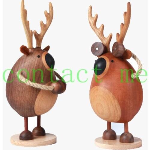[Lucky Deer] Solid wood dolls, creative log home decorations, handicraft wedding gifts, decorations, jewelry racks