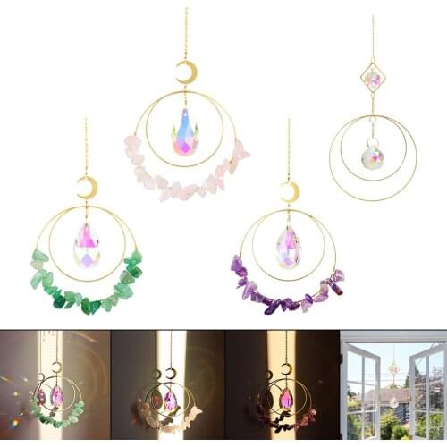 Moon Sun Catcher, Rainbow Crystal,Crystal ing, Home Garden Car Prism,Crystal ,fairy Decor