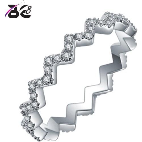 Be 8 Trendy Fashion Jewelrywith Brilliant Tiny CZ Crystal White Gold Color Ring Party Gift Jewelry bijoux femme R113
