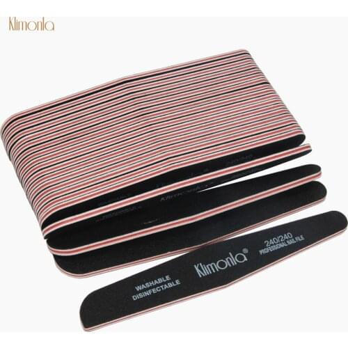 50pcs Double Sided Nail File Nail Washable Professional Sandpaper 240 grit black Intimate design Nail Polish Sanding Tools