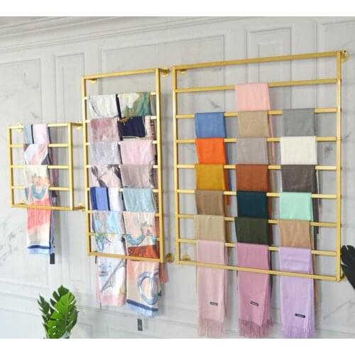 Scarf shelf Silk scarf display rack wall clothing store hanging shawl cloth towel display display storage shelf