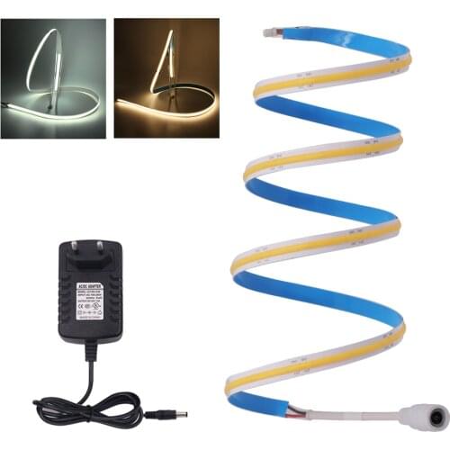 COB LED Strip 384 528 LEDs High Density COB Chip Flexible LED Tape Light DC12V 3000K 4000K 6000K LED Stripe Lamp Ribbon Diode