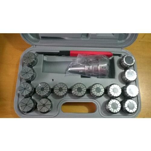 Precision 15PCS ER40 spring collet metric set with R8 Shank R8-ER40 Collet chuck 7/16-20 UNF drawbar thread