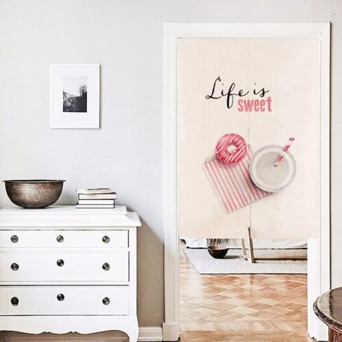 Life is sweet Style Art Pattern linen Traditional Wall Hanging Door Curtain for Living Room Window